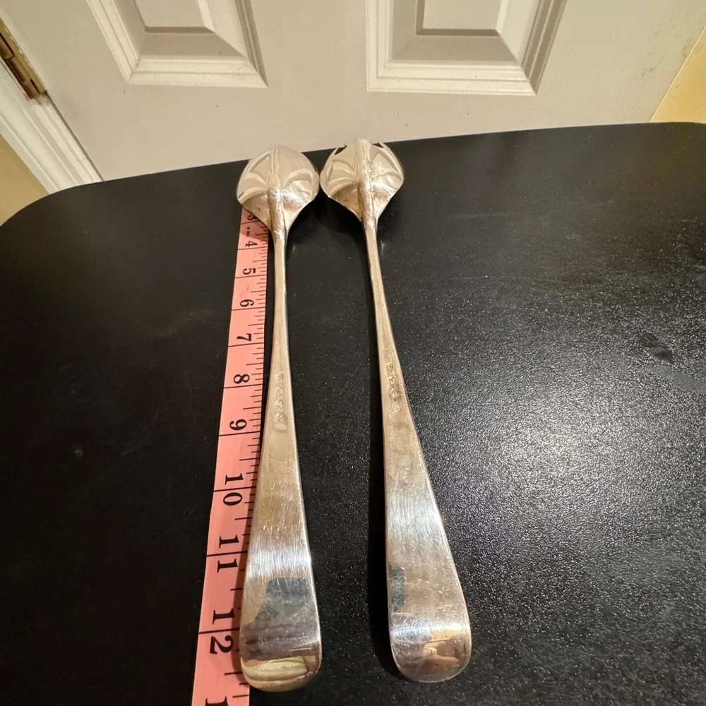 Gerity Georgian silver plated spoon and fork serving set